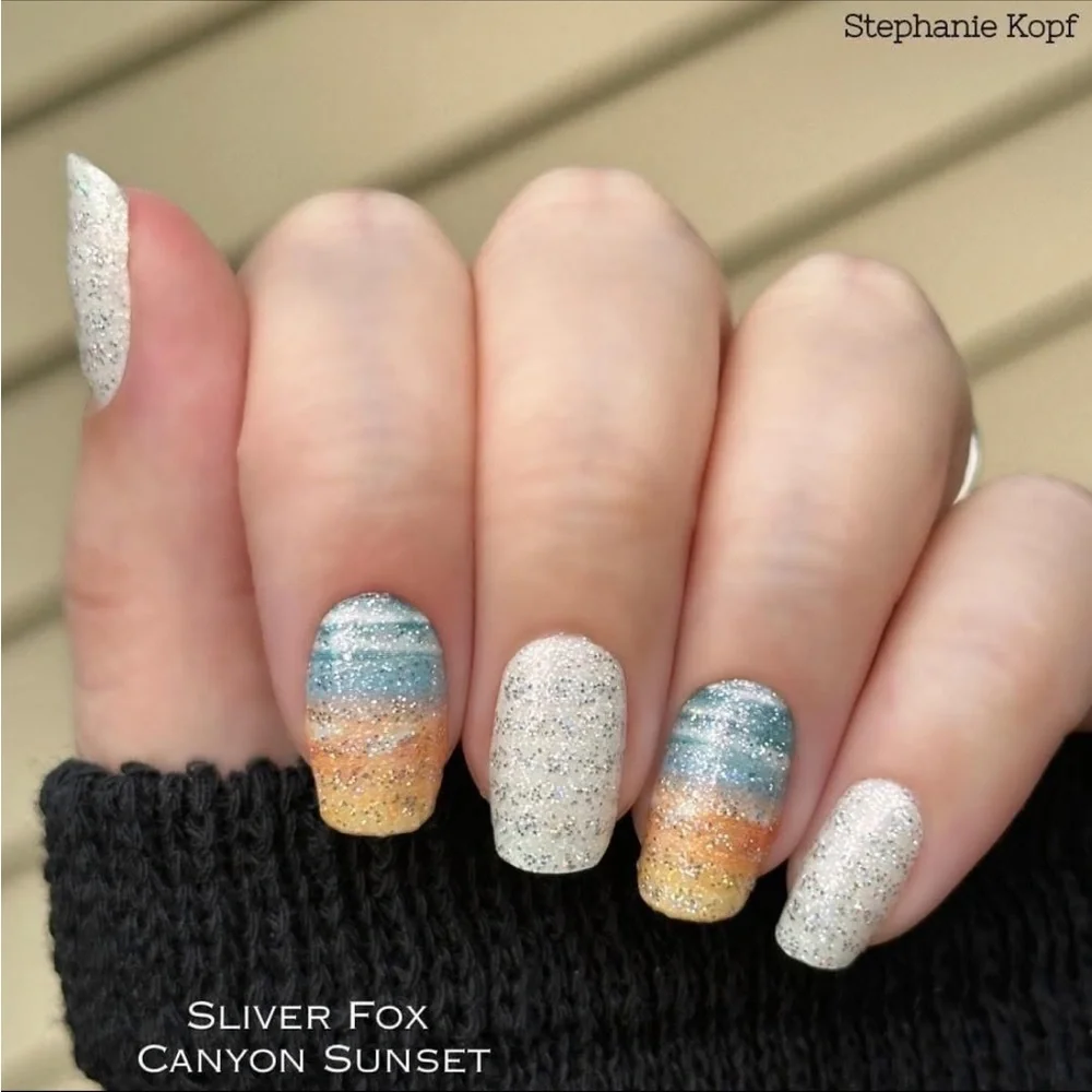 *Retired* Color Street: Canyon Sunset | White Orange Yellow Blue Summer Spring - Picture 6 of 10